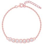 GIVA 925 Silver Rose Gold Bubble Bracelet Anklet Stud Hoop Earring Nose Pin | Gift for Women & Girls