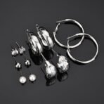 Shining Diva Fashion 12 Pairs Combo Latest Stylish Western Hoop and Crystal Pearl Stud Earrings for Women and Girls - Fast Shipping to USA & Canada - Image 4