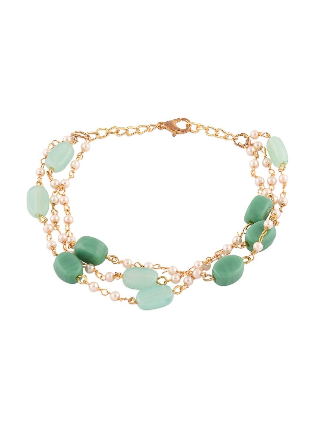 51MkXPRlQfL.jpg ZAVERI PEARLS Green Multistrand Beaded Ethnic Bracelet For Women-ZPFK13619 - Fast Shipping to USA & Canada - Image 1