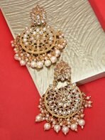 Zaveri Pearls Gold Tone Kundan & Pearls Dangle Earring For Women-ZPFK8661 - Fast Shipping to USA & Canada - Image 5