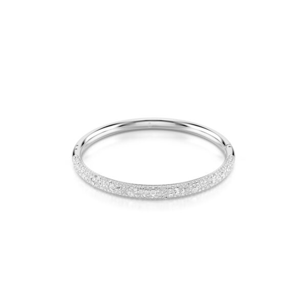 Swarovski Sublima bangle, Snow pav?, White, Rhodium plated - Fast Shipping to USA & Canada