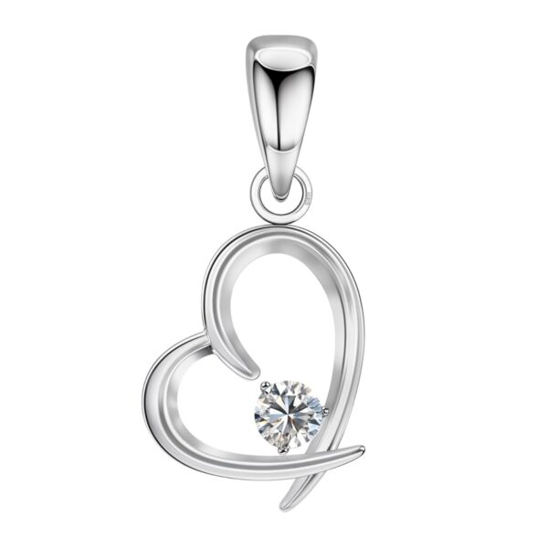 HighSpark 925 Silver Heart Solitaire Pendant - Fast Shipping to USA & Canada