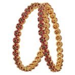 Sasitrends American Diamond Micro Gold Plated Flower Bangles - Fast Shipping to USA & Canada - Image 2