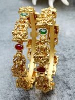 Karatcart Antique Gold Plated Set of 2 Mata Laxmi Rajwadi Temple Bangles for Women - Fast Shipping to USA & Canada - Image 3
