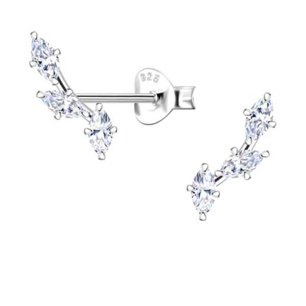 HIGHSPARK 925 Silver Studded Earrings - Fast Shipping to USA & Canada