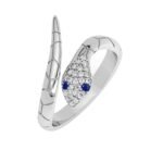 Clara Pure 925 Sterling Silver Snake Finger Ring with Adjustable Band | Gift for Women Girls Wife Girlfriend | Swiss Zircon Rhodium Plated - Fast Shipping to USA & Canada