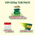 Vim Dishwash Bar Lemon Tub, With Power Of 100 Lemon, Fastest On Burnt Food Stains, Comes With A Sturdy Re-Usable Box And Free Scrubber, 250 g - Fast Shipping to USA & Canada - Image 5