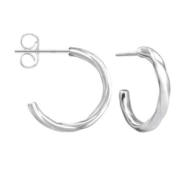 HIGHSPARK 925 Silver Twisted Hoop Earrings - Fast Shipping to USA & Canada