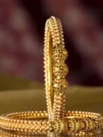 Rubans Set of 2 22K Gold-Plated Emerald Green Stone Studded Traditional Handcrafted Bangles - Fast Shipping to USA & Canada - Image 5