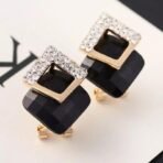 Shining Diva Fashion 18k Gold Plated Austrian Crystal Earrings for Women & Girls | Luxury Rhinestone Square Italian Designer Earrings | Latest Stylish Fancy Zircon Party Earring - Fast Shipping to USA & Canada - Image 4