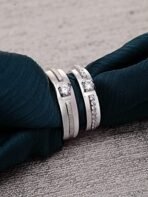 Clara Pure 925 Sterling Silver Nario Adjustable Couple Band, Promise Rings for Lovers | Gift for Men and Women | Partial Matte Finish - Fast Shipping to USA & Canada - Image 3