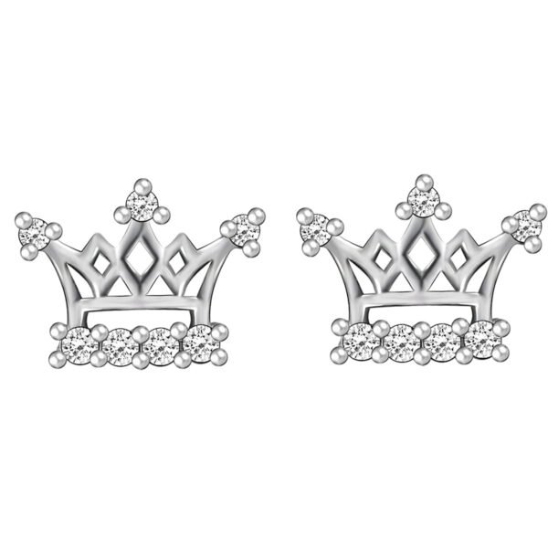 GIVA 925 Silver Zircon Sparkling Crown Earrings | Gifts for Girlfriend, Gifts for Women and Girls | With Certificate of Authenticity and 925 Stamp | 6 Month Warranty*