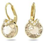 Swarovski Women's Bella V Drop Earrings, Round Cut, Gold Tone, Gold-Tone Plated - Fast Shipping to USA & Canada - Image 2