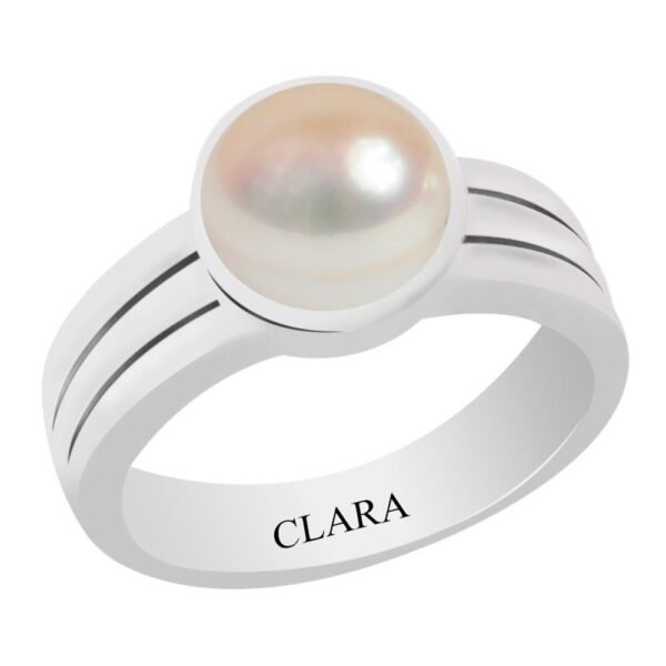 Clara Certified Pearl (Moti) 9.3cts or 10.25ratti Stunning Silver Ring for Men and Women - Fast Shipping to USA & Canada