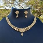 Fashion Frill Necklace Set For Women | Floral Design | Gold Plated |Kundan & pearl necklace for women | Traditional Jewelry Set For Women - Fast Shipping to USA & Canada - Image 6