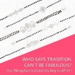 ANAYRA Fine Silver Jewellery Dazzling Clover Pure Silver Mangalsutra Bracelet for Women | Hand Mangalsutra Gift - Fast Shipping to USA & Canada - Image 6