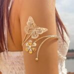 Shining Diva Fashion Gold Plated Stylish Kada Bajuband Bracelet Armlet for Women and Girls - Fast Shipping to USA & Canada - Image 3