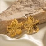 VIEN? Stylish Geometric Flower Petals Statement Stud Earrings Water Resistant Jewelry Stainless Steel Stud Earring - Fast Shipping to USA & Canada - Image 5