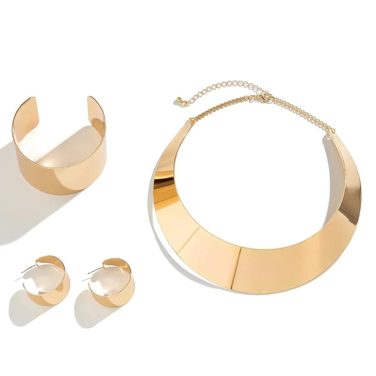 51VR0owSXfL.jpg Shining Diva Latest Stylish Design Gold Plated Bracelet Earrings Necklace Jewellery Set for Women & Girls (rrsd16205s) - Fast Shipping to USA & Canada - Image 1