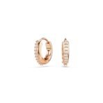 Swarovski Matrix hoop earrings, Round cut, White, Rose gold-tone plated - Fast Shipping to USA & Canada