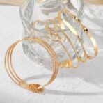 Shining Diva Fashion Set of 5 Latest Stylish Multilayer Gold Plated Bangle Bracelet for Women and Girls (16178b) - Fast Shipping to USA & Canada - Image 7