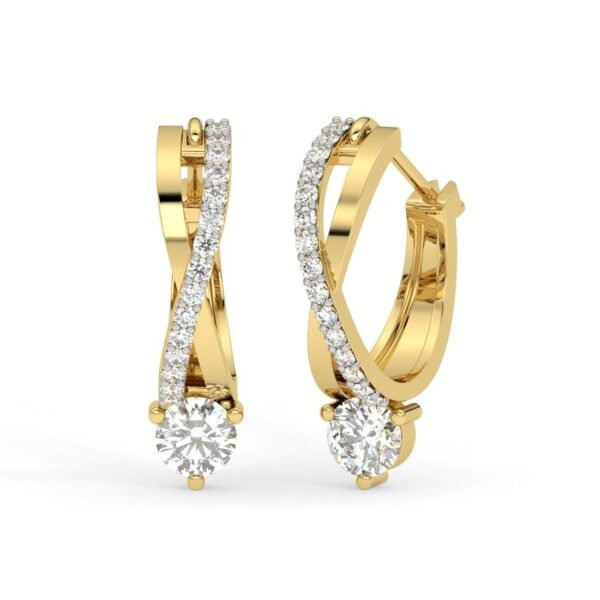 CLARA 925 Sterling Silver Twisted Hoop Bali Earrings | Gold Rhodium Plated, Swiss Zirconia | Gift for Women & Girls - Fast Shipping to USA & Canada