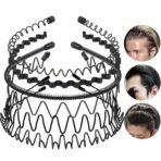 Shining Diva Fashion Black Metal Hair Band for Men Boys Women Girls Kids 6 Pcs Combo Hairband Headbands Sports Yoga Face Wash Facial Hair Accessories (15905HB) - Fast Shipping to USA & Canada - Image 3