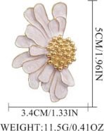 El Regalo Oversized Boho Daisy Flower Earrings- Bridal Statement Enameled Vintage Daisy Flowers Earrings For Haldi, Mehndi and Party - Fast Shipping to USA & Canada - Image 6