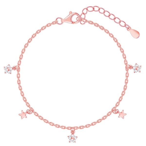 GIVA 925 Silver Rose Gold Starlit Dreams Bracelet, Adjustable| Gifts for Girlfriend, Gifts for Women & Girls| With Certificate of Authenticity and 925 Stamp | 6 Month Warranty