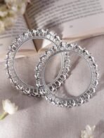 Rubans Set of 2 Silver Plated Oxidised Bangles - Fast Shipping to USA & Canada - Image 4