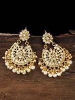 Zaveri Pearls Gold Tone Kundan & Pearls Dangle Earring For Women-ZPFK8661 - Fast Shipping to USA & Canada - Image 3