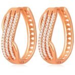 Peora Cubic Zirconia Studded Stylish Hoop Earrings Fancy Fashion Jewellery for Women & Girls - Fast Shipping to USA & Canada - Image 6