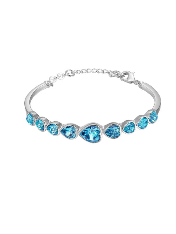 Yellow Chimes Bracelet for Women and Girls | Fashion Multicolor Crystal Bracelets for Women and Girls | Heart Shaped Silver Toned Bracelet | Birthday Gift for Girls and Women - Fast Shipping to USA & Canada