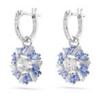 Swarovski Idyllia Flower drop earrings, Blue, Rhodium plated - Fast Shipping to USA & Canada - Image 4