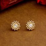 Gehena By Estele Combo of 2 Pairs Gold Plated Earrings For Women (White & Red) - Fast Shipping to USA & Canada - Image 5