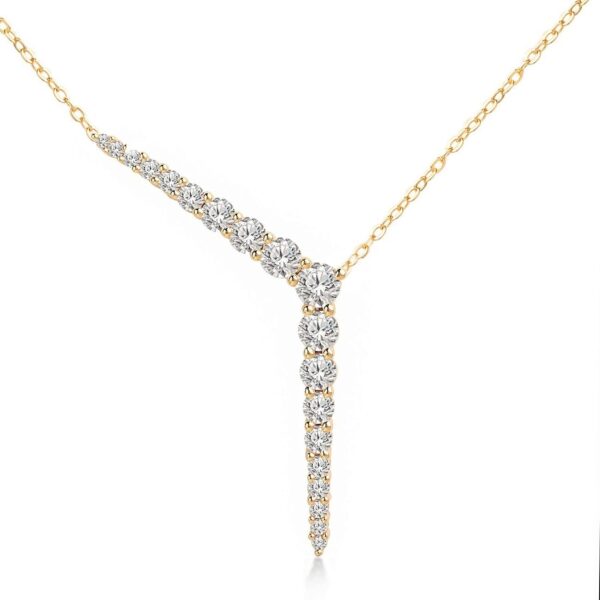 MINUTIAE Y Pendant Necklace Round Solitaire Austrian Cubic Zirconia Diamond Extendable Chain for Women & Girls - Fast Shipping to USA & Canada