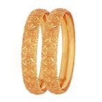 Shining Diva Fashion Latest One Gram Gold Plated Set of 2 Traditional Broad Bangles for Women and Girls - Fast Shipping to USA & Canada - Image 3