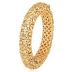 Peora Gold Plated Single Piece Openable Floral Kada Bangle Traditional Jewellery for Women - Fast Shipping to USA & Canada - Image 2