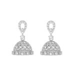 CLARA 925 Sterling Silver Kshiti Jhumki Earrings | Platinum Plated, Swiss Zirconia |Gift for Women and Girls - Fast Shipping to USA & Canada