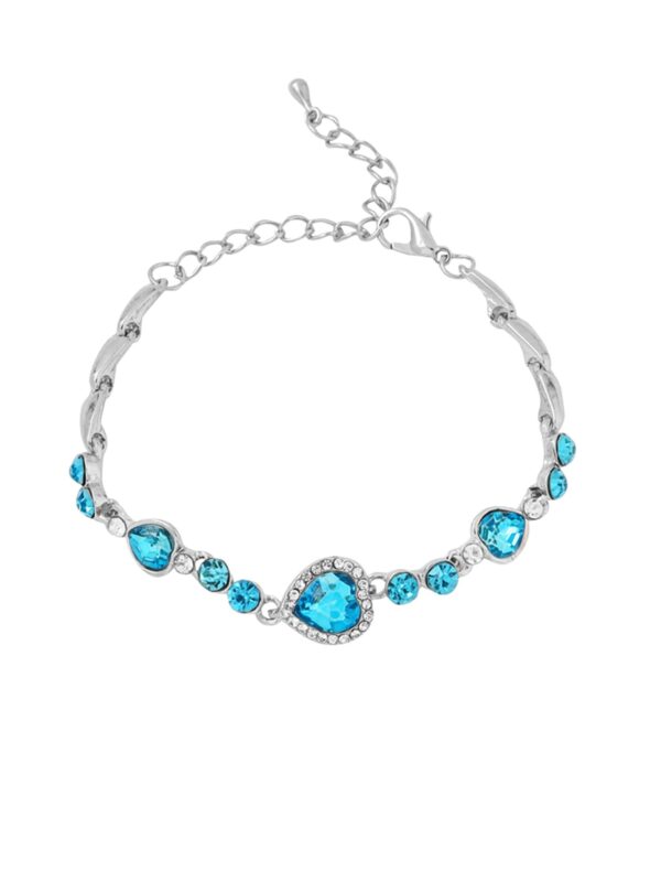 Yellow Chimes Bracelet for Women and Girls | Fashion Multicolor Crystal Bracelets for Women and Girls | Heart Shaped Silver Toned Bracelet | Birthday Gift for Girls and Women - Fast Shipping to USA & Canada