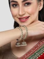 Karatcart Set of 2 Gold Plated Kundan Studded Jhumki Bangles Set for Women - Fast Shipping to USA & Canada - Image 3