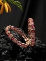YouBella Jewellery for Women Celebrity Inspired Oxidised Gold Plated Ruby Bangles for Women and Girls (YBBN_92126) - Fast Shipping to USA & Canada - Image 3