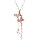 YouBella Rose Gold Gold Plated Stylish Butterfly Chain for Women (YBNK_5658) - Fast Shipping to USA & Canada