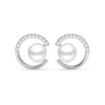 Clara 925 Sterling Silver Zola Real Pearl Pendant Earrings Chain Necklace Jewellery Set | Platinum Plated, Swiss Zirconia |Gift for Women and Girls - Fast Shipping to USA & Canada