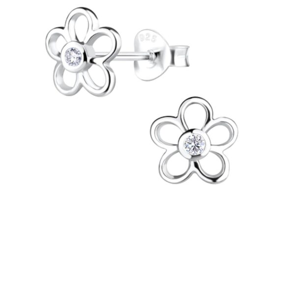 HIGHSPARK 925 Silver Diamond Flower Stud Earrings - Fast Shipping to USA & Canada