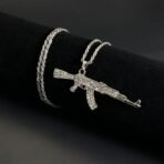 SALTY Alpha Gun Charm Stainless Steel Locket Necklace for Men - Fast Shipping to USA & Canada - Image 4