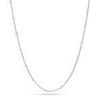 LeCalla 925 Sterling Silver BIS Hallmarked Italian Bead Station Cable Chain Necklace for Women and Girls 16, 18, 20, 24 Inches - Fast Shipping to USA & Canada