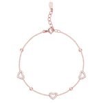 GIVA 925 Silver Rose Gold Halo Heart Bracelet, Adjustable Gifts for Girlfriend, Gifts for Women & Girls| With Certificate of Authenticity and 925 Stamp | 6 Month Warranty*