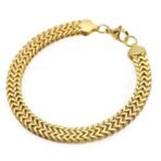 Fashion Frill Bracelet for Men Braided Silver Double Row Stainless Steel Bracelet for Men Gift for Him & husband - Fast Shipping to USA & Canada