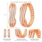 Peora Cubic Zirconia Studded Stylish Hoop Earrings Fancy Fashion Jewellery for Women & Girls - Fast Shipping to USA & Canada - Image 5